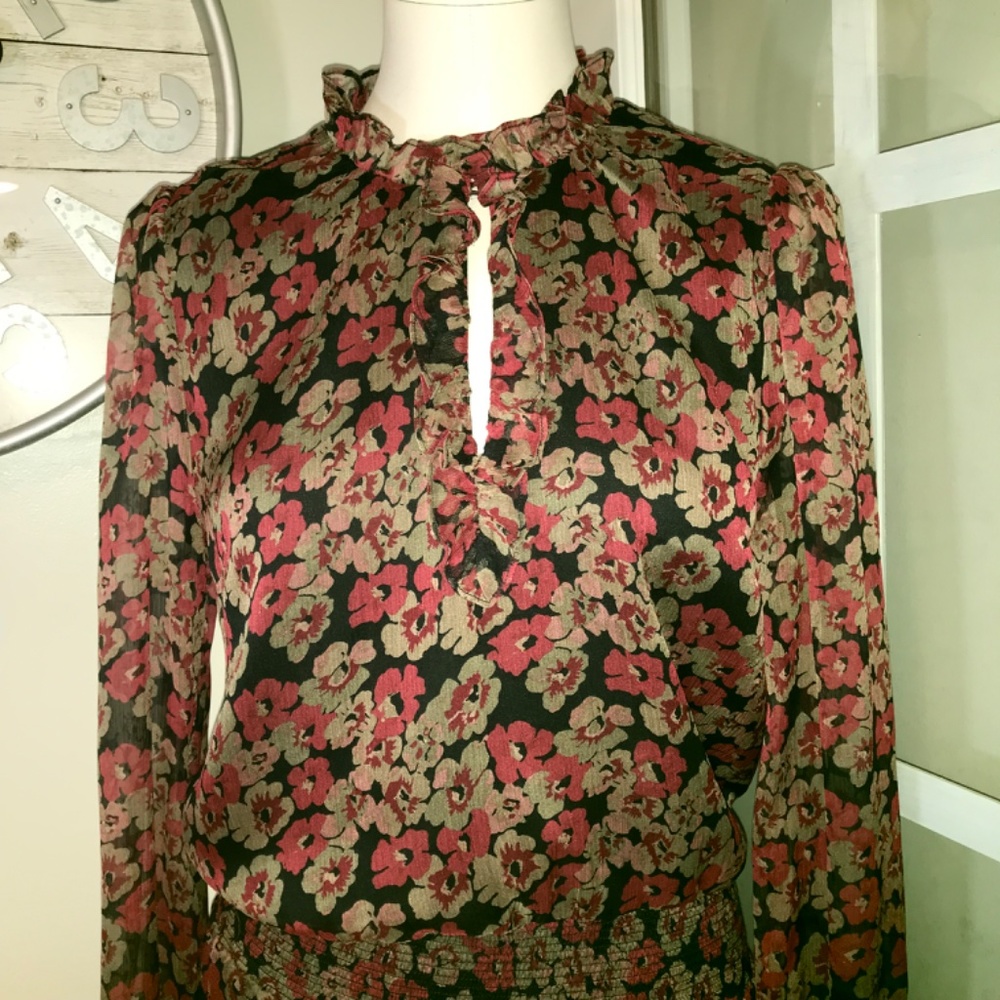 Ralph Lauren ‘cherry blossoms’ floral midi dress, size 8, great condition - Picture 2 of 16